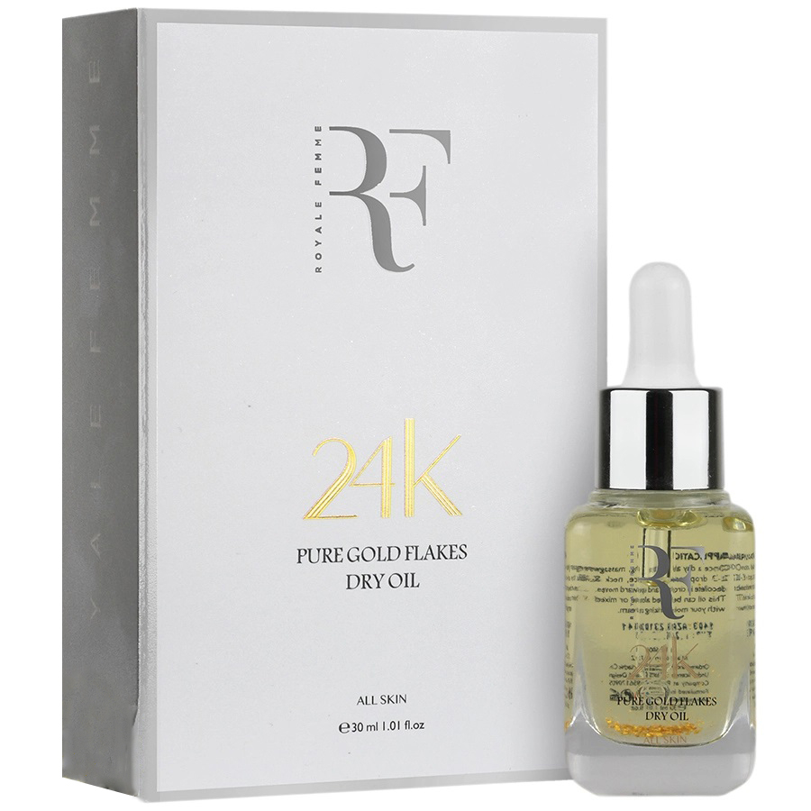 روغن خشک صورت حاوی گرد طلا 24K آر اف رویال فم RF