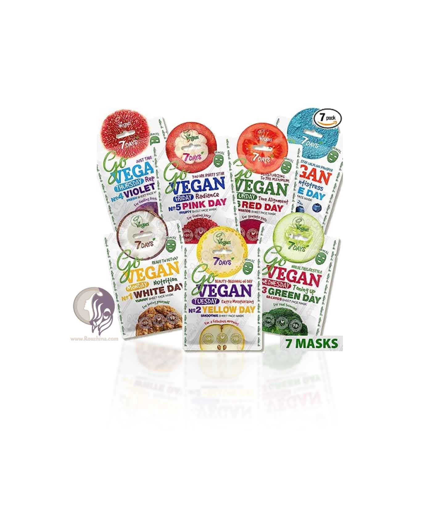 ماسک بلوبری سون دیز 7Days روز یکشنبه Blue Day سری Go Vegan 3 ماسک سون دیز 7Days سری Go Vegan