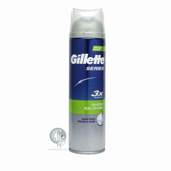 فروش فوم اصلاح تری ایکس سنستیو پوستهای حساس ژیلت Gillette Series 3X Sensitive Shaving Foam