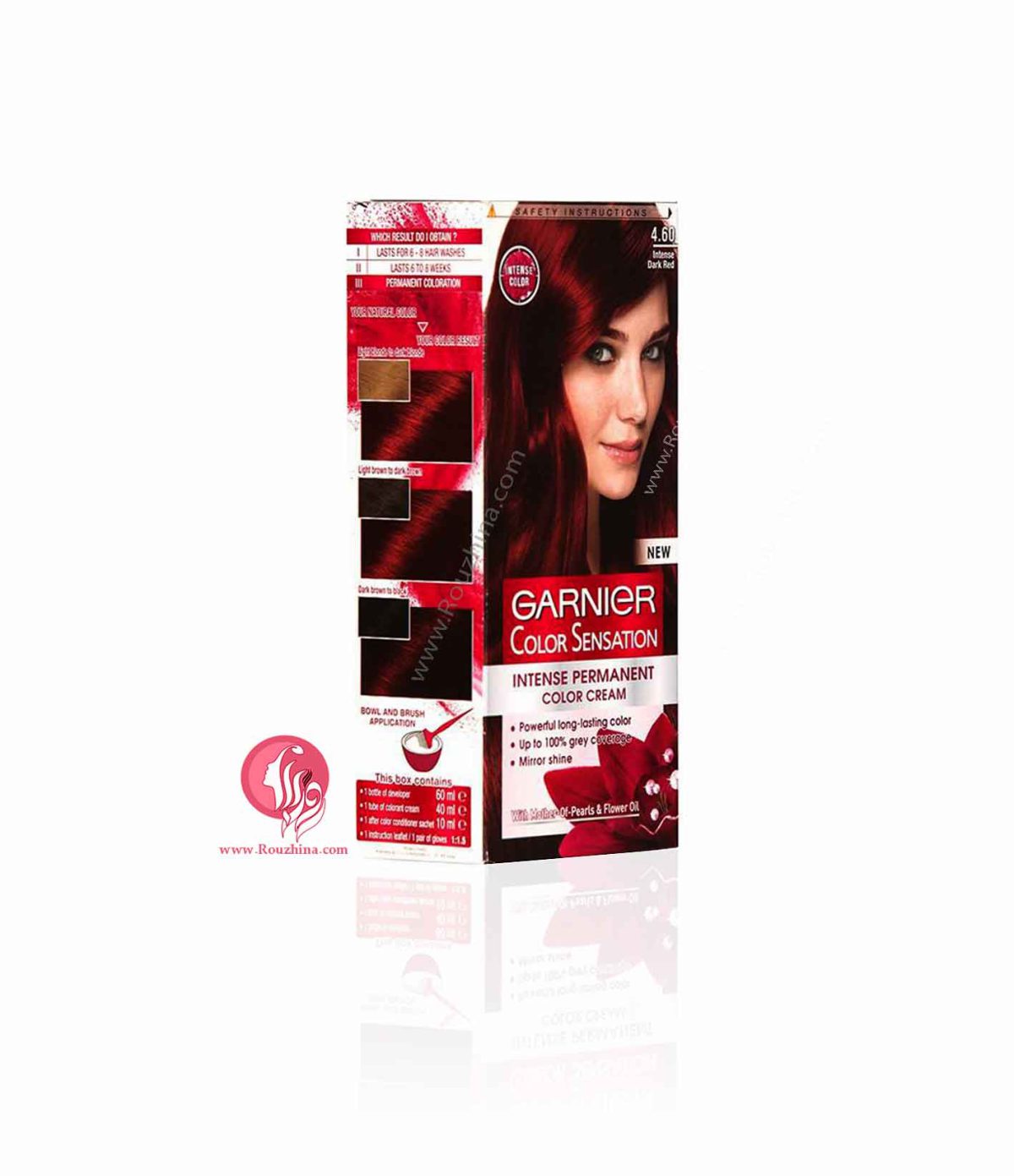 معرفی ویژگیهای کیت رنگ موی کیت رنگ مو كالرسنسیشن گارنیر Garnier قرمز خیلی تیره شماره 4.60