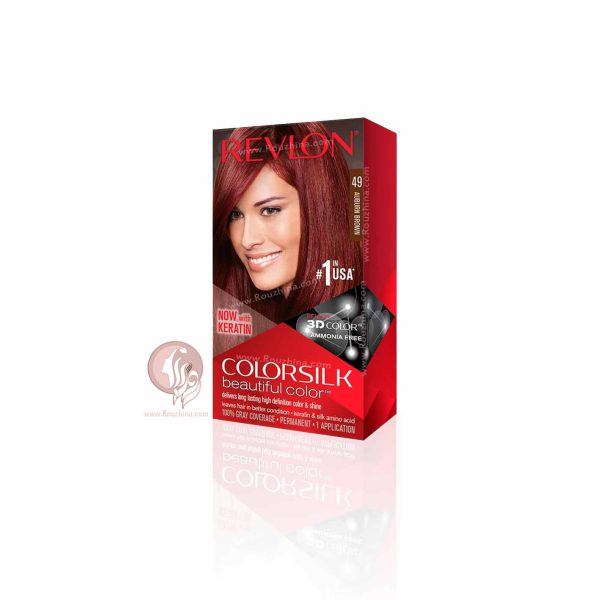 معرفی ویژگیهای کیت رنگ موی بدون آمونیاک رولون Revlon قهوه ای بور شماره 49
