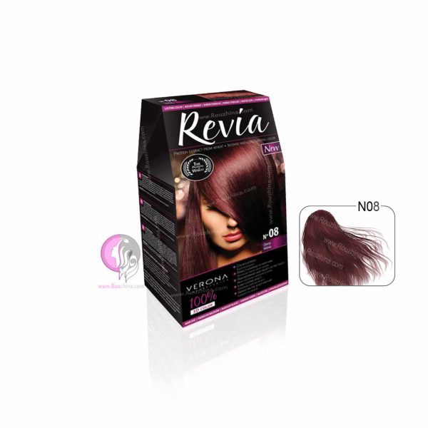 قیمت خرید و معرفی ویژگیهای کیت رنگ موی Verona مدل Revia گیلاسی شماره 08