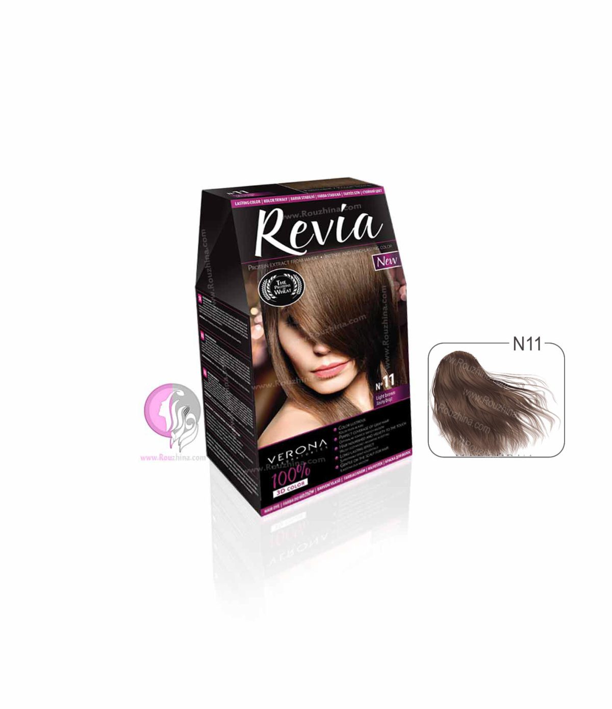 قیمت خرید و معرفی ویژگیهای کیت رنگ موی Verona مدل Revia شماره