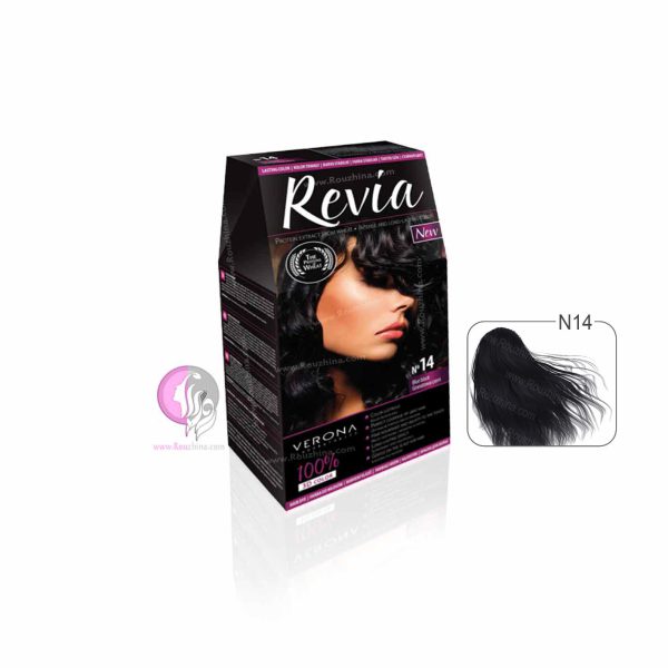 قیمت خرید و معرفی ویژگیهای کیت رنگ موی Verona مدل Revia سیاه سرمه شماره 14