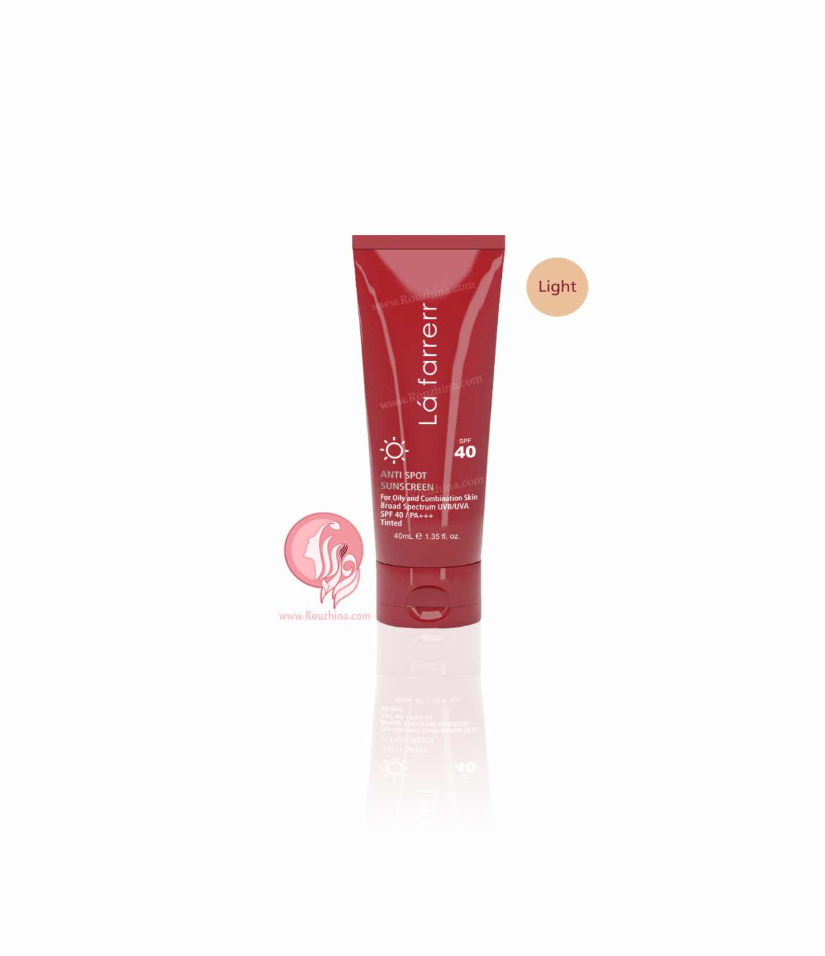 کرم ضد آفتاب و ضد لک رنگی لافارر Lafarrerr (چرب و مستعد آکنه)SPF40 روشن