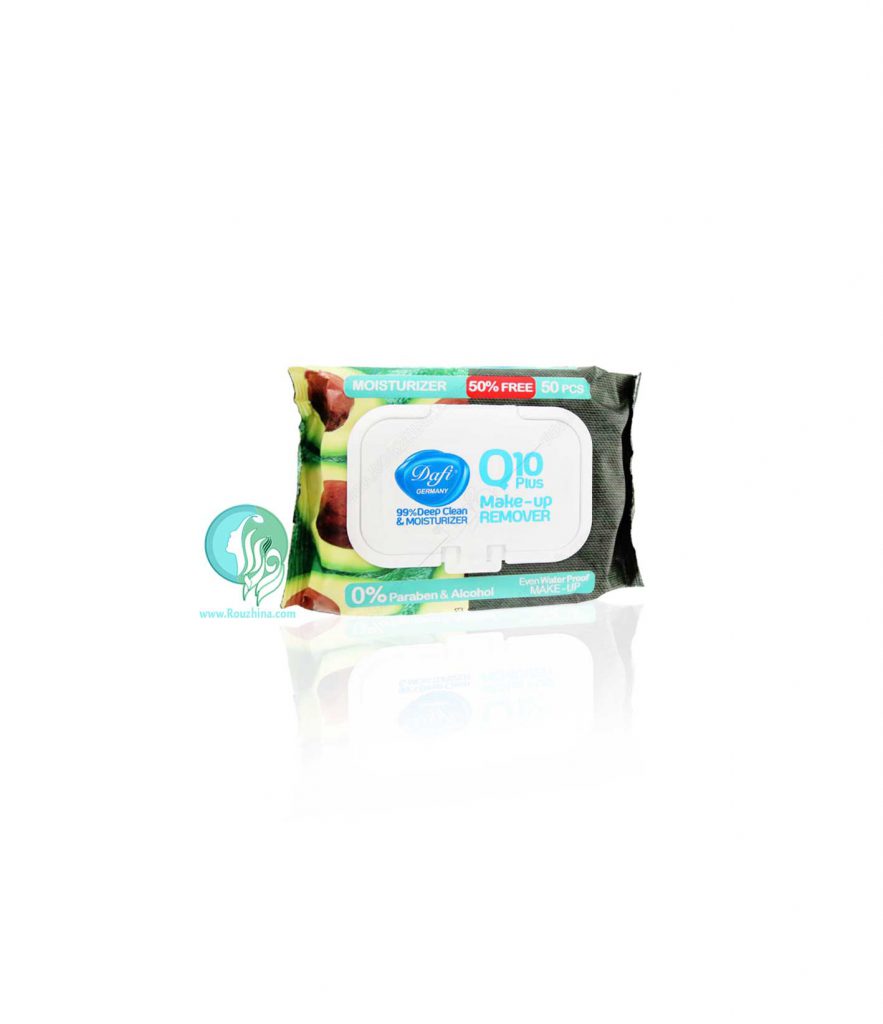 دستمال مرطوب آرایش پاک کن حاوی Q10 و آووکادو دافی Dafi 50pcs فروشگاه