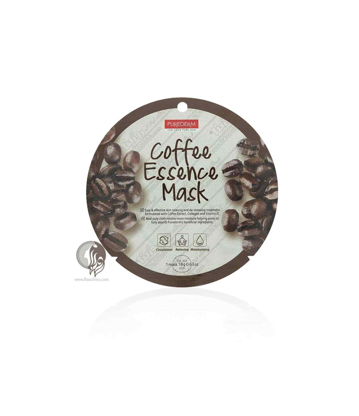 خرید ماسک نقابی قهوه Coffee پیوردرم Purederm دارای عصاره قهوه روشن و شفاف کننده پوست