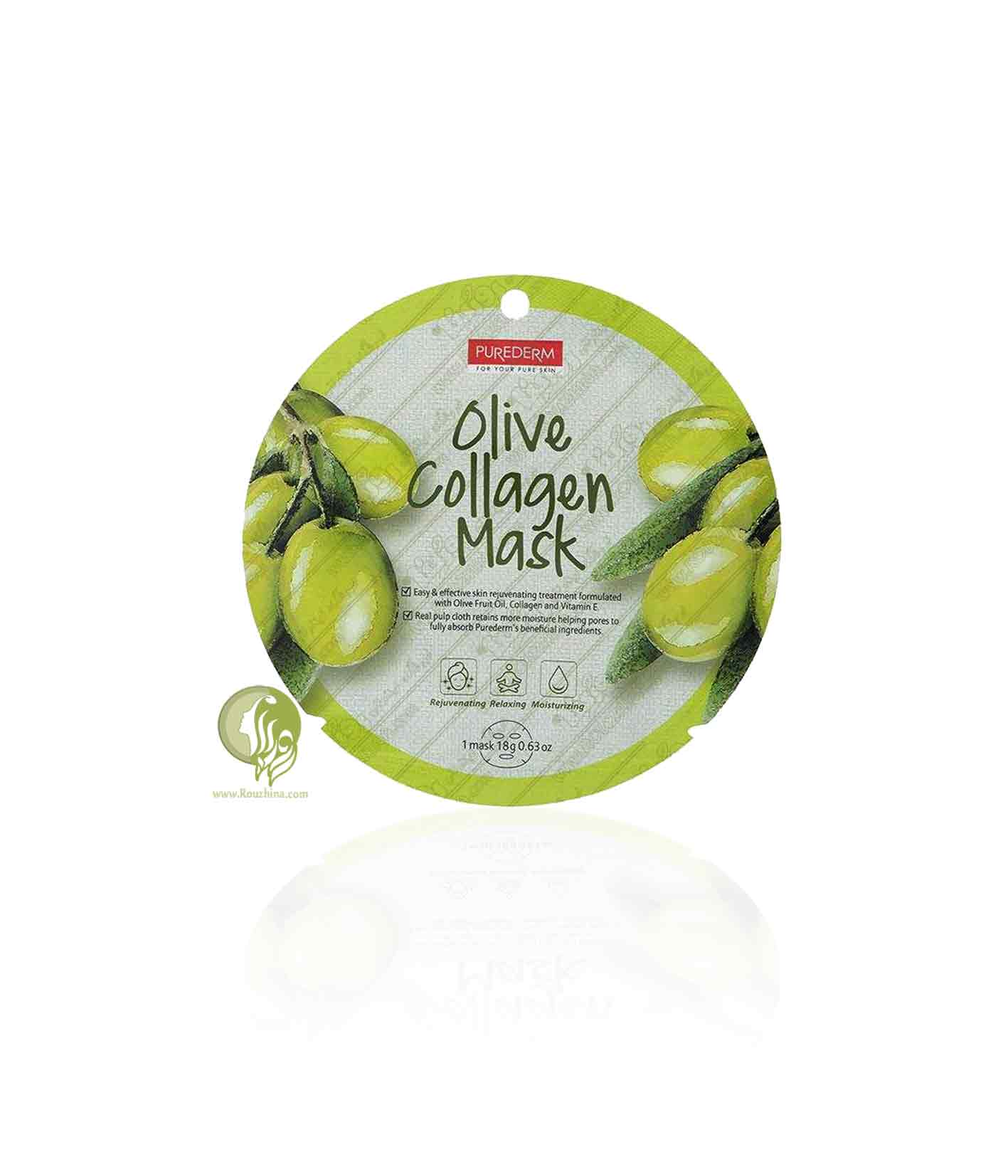 ماسک صورت نقابی حاوی عصاره زیتون Olive پیوردرم Purederm 1 خرید ماسک نقابی زیتون Olive پیوردرم Purederm