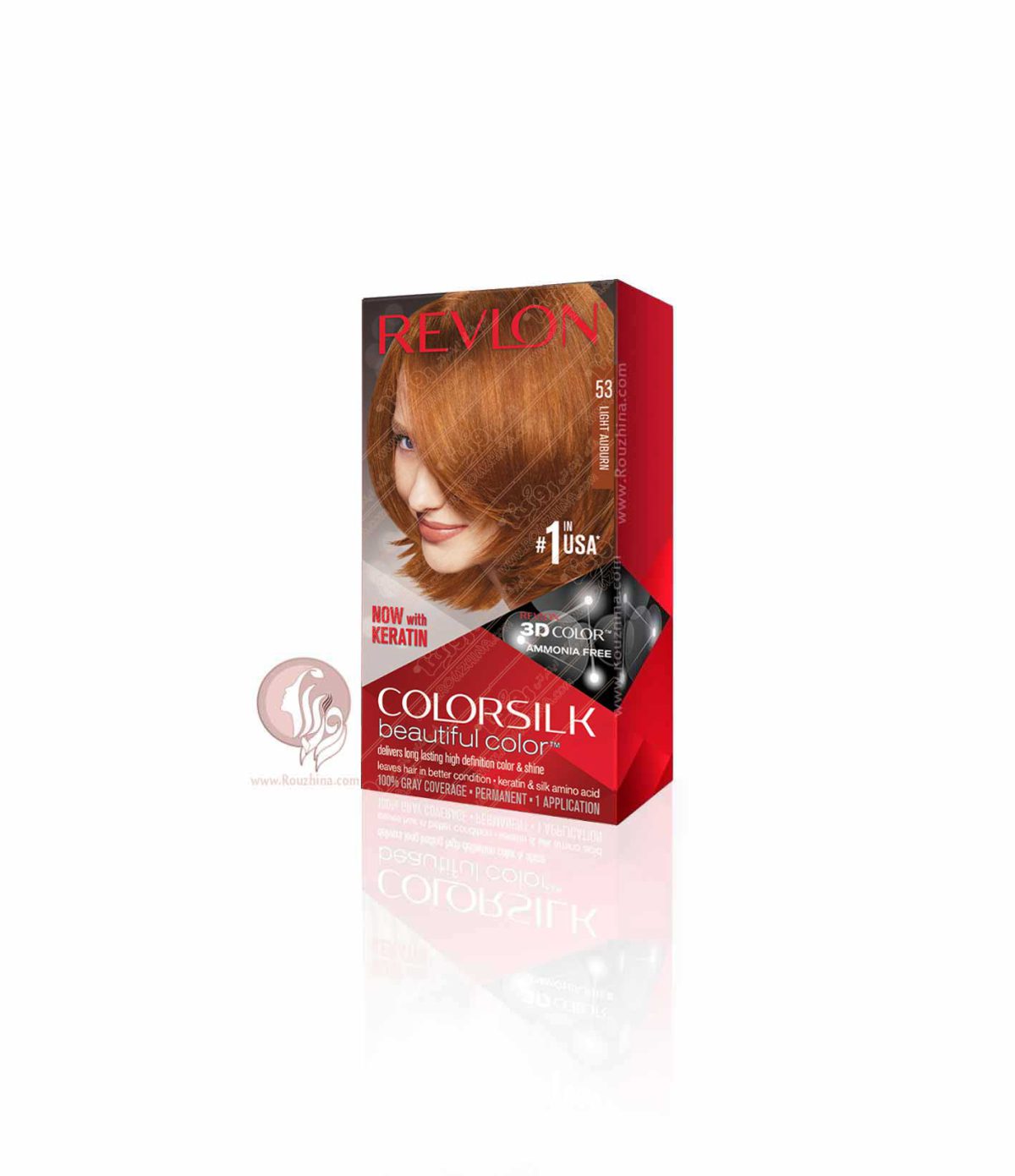 کیت رنگ موی بدون آمونیاک رولون Revlon قهوه ای روشن شماره 53 Revlon Colorsilk Hair Color Kit No.53