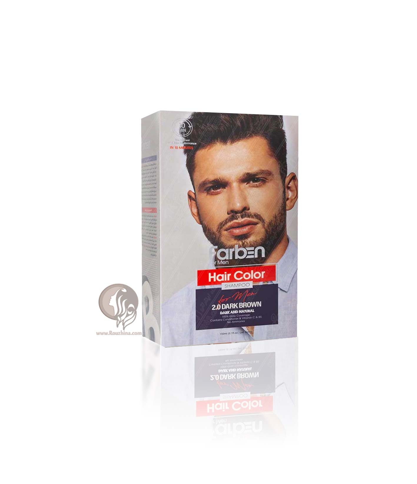 شامپو رنگ قهوه ای تیره فاربن شماره 2.0 Farben