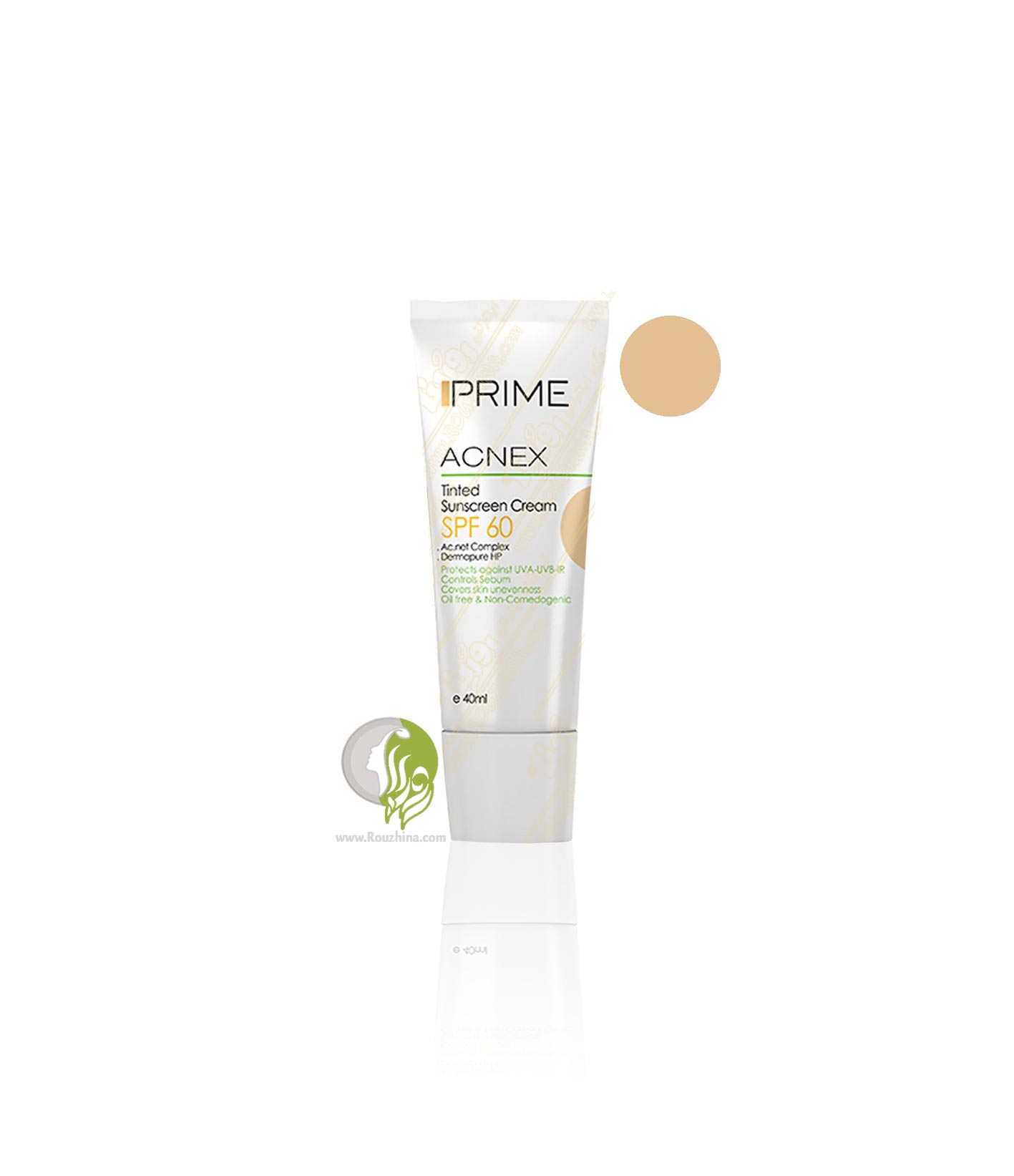 کرم ضدآفتاب رنگی پرایم SPF60 مدل Acnex