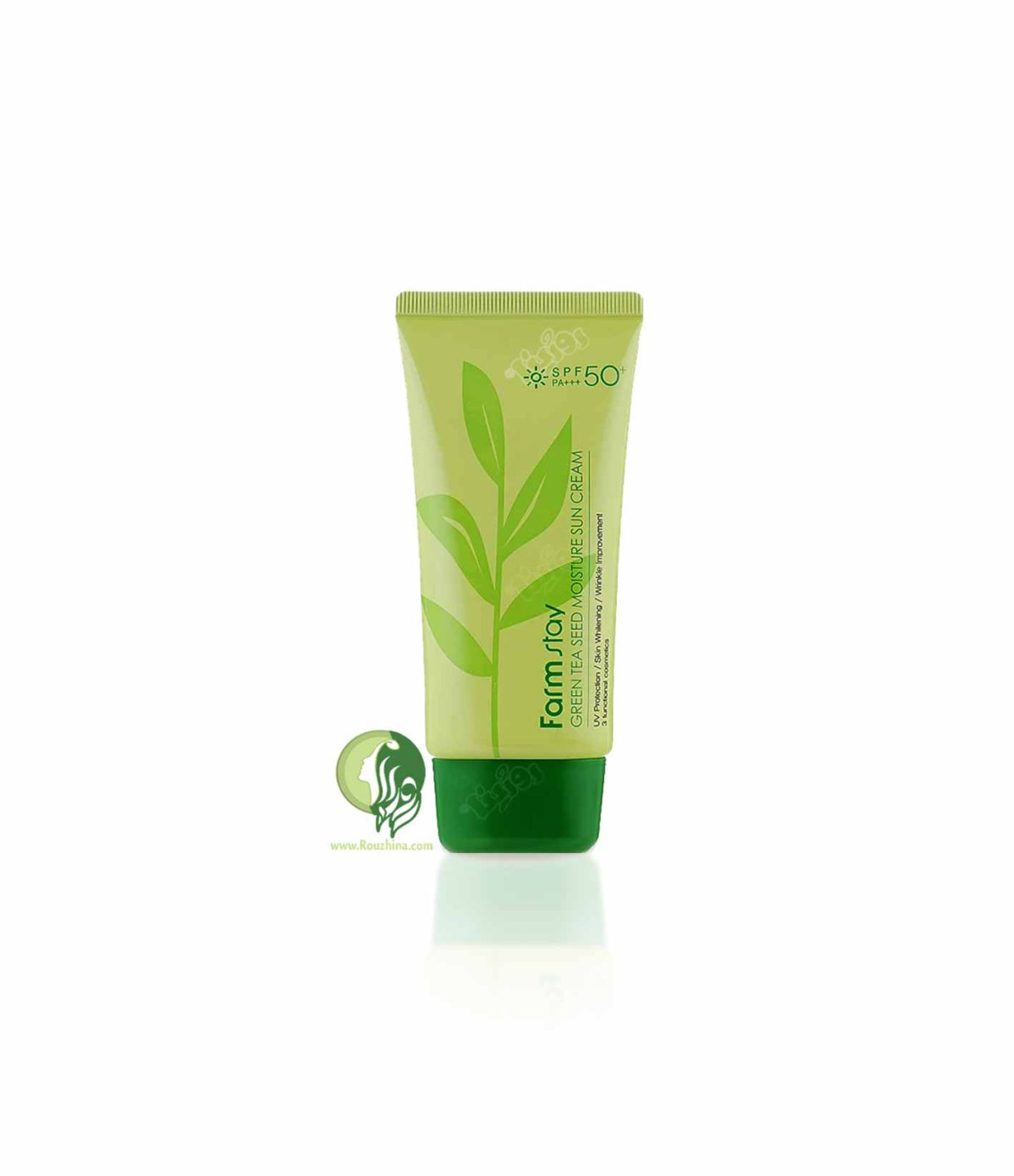 ضد آفتاب آبرسان چای سبز فارم استی SPF50+ PA++++ حجم 70 گرم