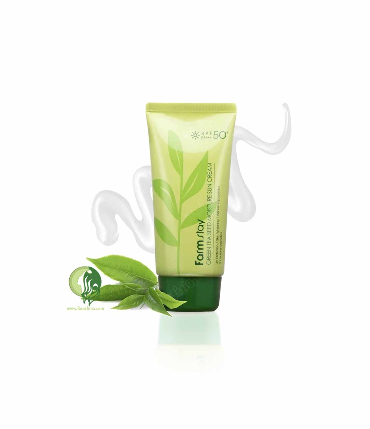 ضد آفتاب آبرسان چای سبز فارم استی SPF50+ PA++++ حجم 70 گرم